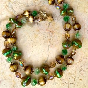 Vintage Vendome, Two-Strand, Art Glass Necklace